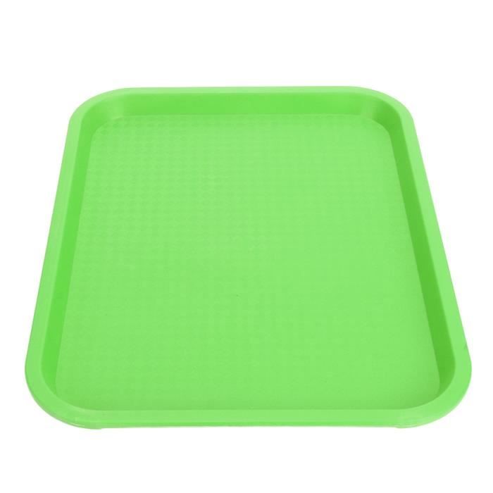 TOPINCN Lot De 3 Plateaux De Service Rectangle Plastique Épaissi Résistant à La Chaleur - Vert Cafétéria Hôtel