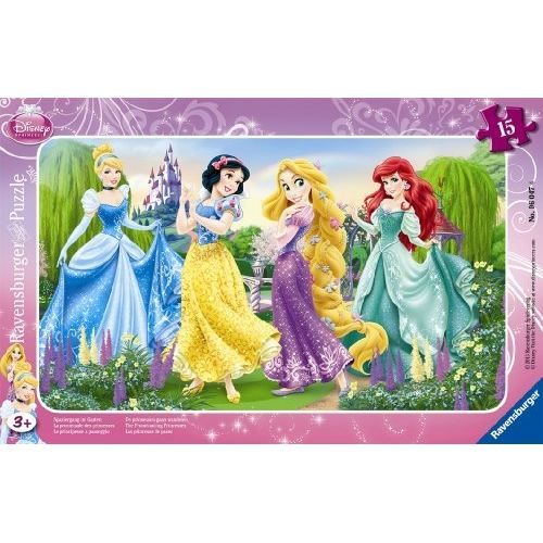 Puzzle cadre Ravensburger - La promenade des princesses - 15 pièces - Disney Princesses