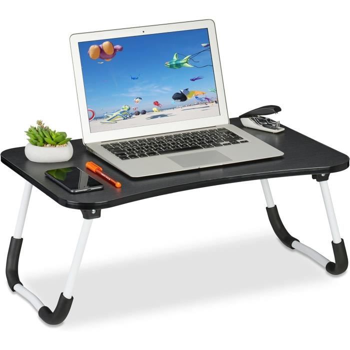 Table De Lit Pliable Relaxdays Noir - Pour Ordinateur Portable - Canapé/Lit - 26x63x40cm