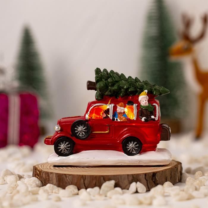 Statue de camion de voiture rouge vintage de Noël, statue de table en  résine de Noël, pour décorations de table de bureau à domicile - Cdiscount  Maison