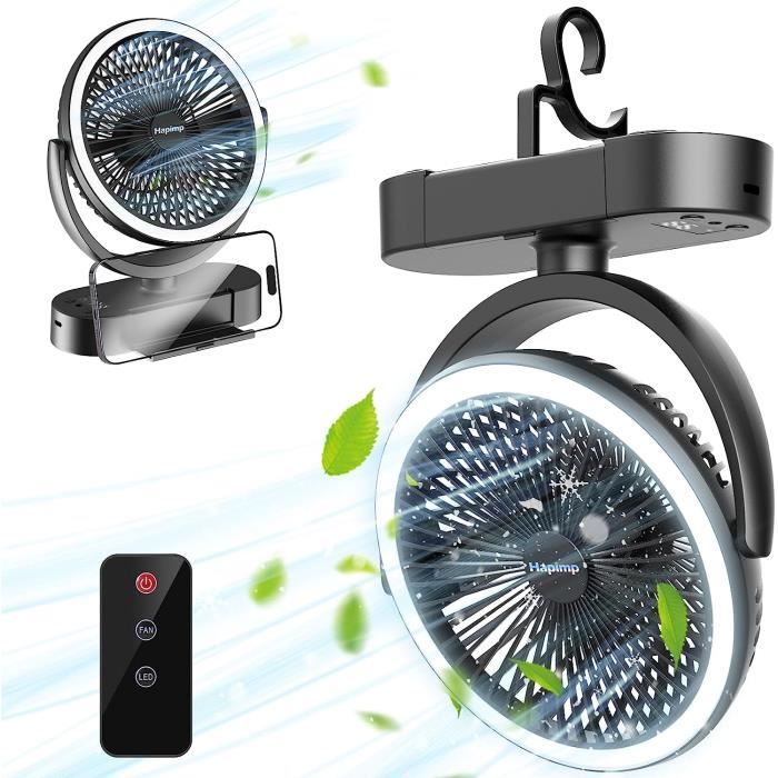 Couleur blanche Ventilateur de Table Flexible à Clip, Rechargeable par