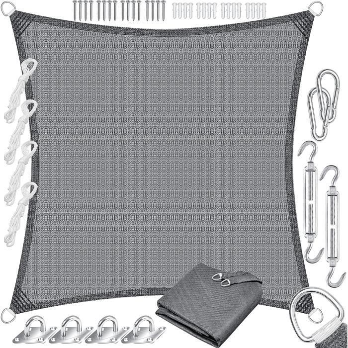 Toile Ombrage 3.2 X 6.5 M Aux Intempéries HDPE Filet D'ombrage Protection Solaire Avec Corde Libre Avec Oeillets Pour Patio Jardin Terrasse Extérieur Balcon, ‎Marron