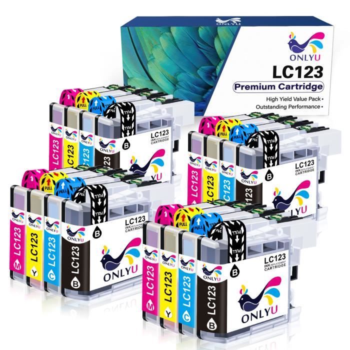 4 Cartucce D'Inchiostro Nero LC123 Compatibili Brother – 600 Pagine, Per DCP-J4110DW MFC-J4410DW J6510DW E Altri