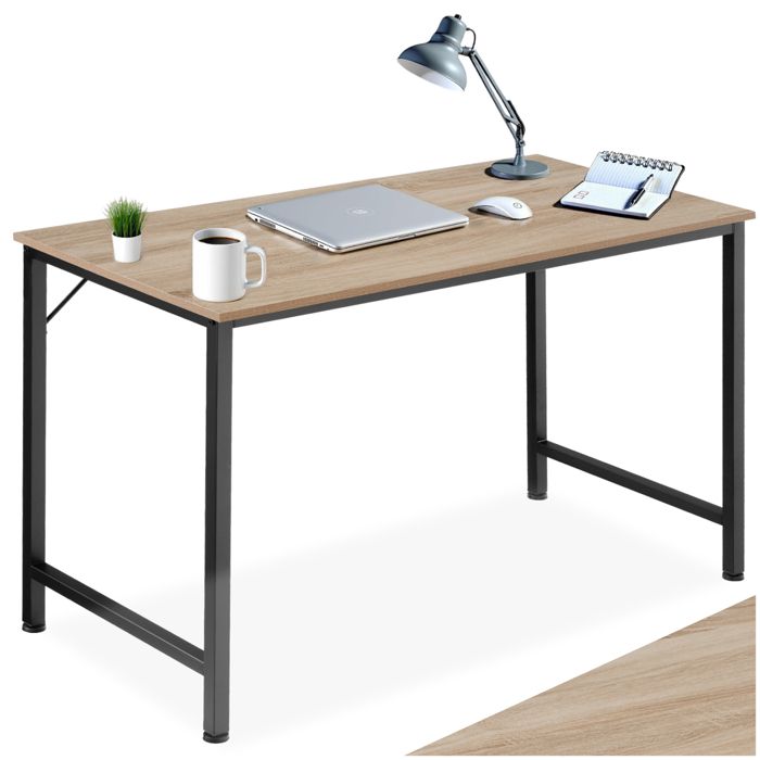 TecTake® Table De Bureau Design Industriel En Bois DF &ap; Acier Bureau Ergonoique 140x59x76,5c