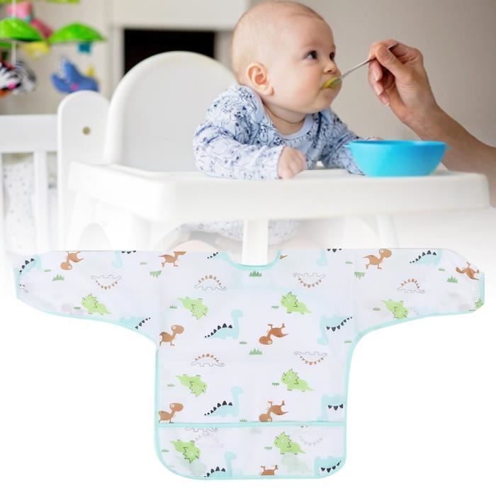 Bavoir Tablier à Manches Longues – Imperméable – Réutilisable – Sans BPA – 6 à 36 Mois – Repas, Peinture, Jeux
