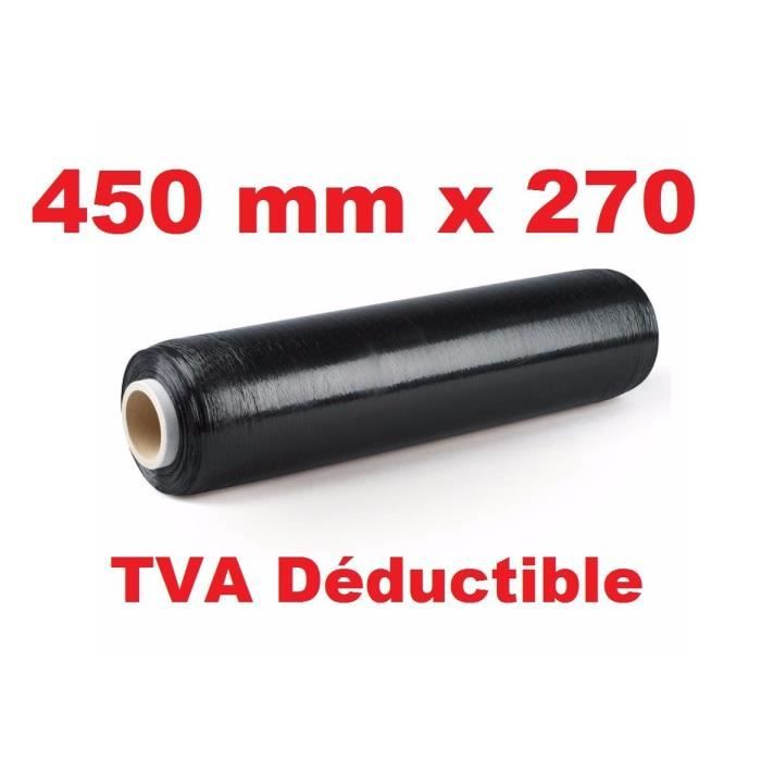 BOBINE ROULEAU FILM ETIRABLE NOIR 45 CM X 300 M 17 µ