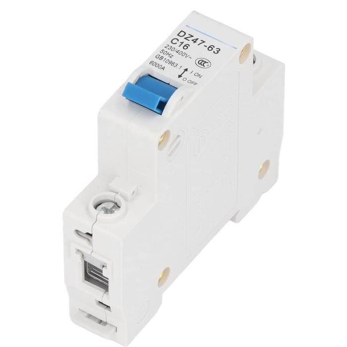 Disjoncteur Certifié Tüv Disjoncteur 1 Pôle LC TEC - 6A à 25A Type B/C - Certifié TÜV - Pour Rail DIN TH35 Disjoncteur 16a