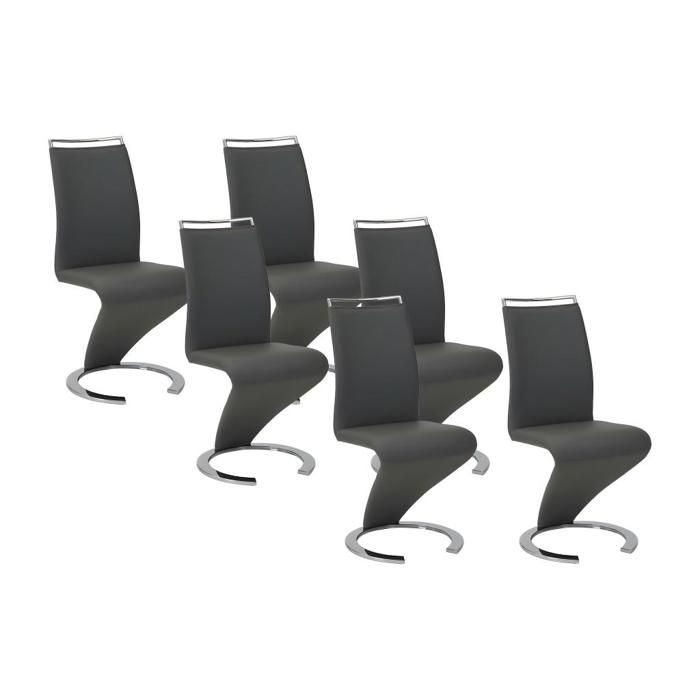 Lot de 6 chaises TWIZY  Simili noir  Cdiscount Maison