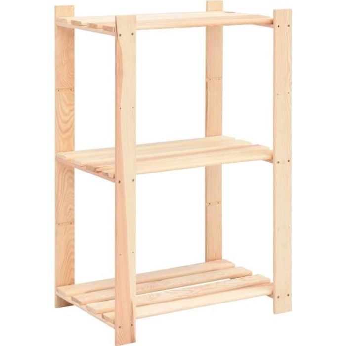 vidaXL Étagère de stockage 3 niveaux 60x38x90 cm Pin solide 150 kg