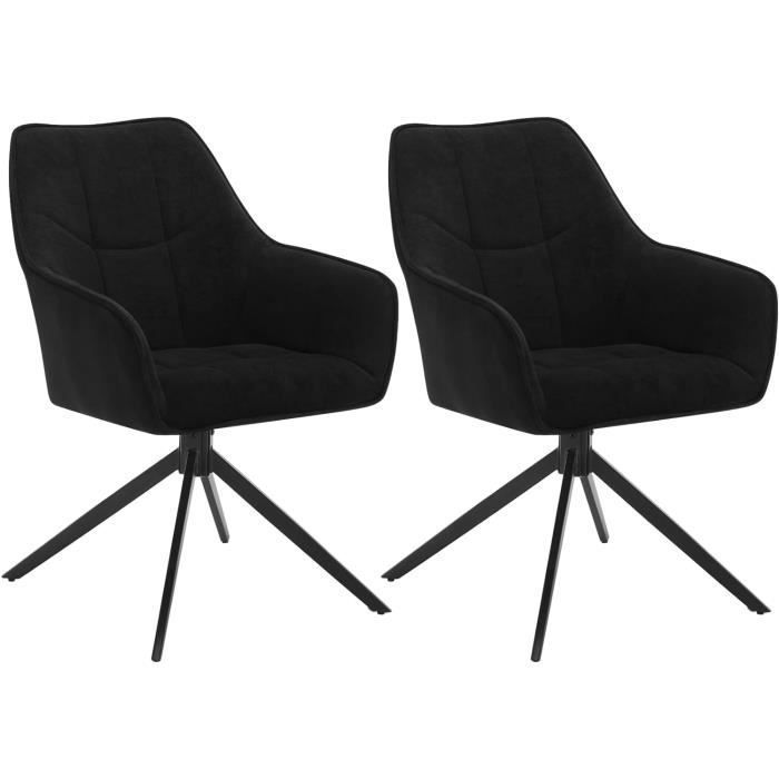Lot De 2 Chaises à Manger Pivotantes VidaXL - Similicuir Noir - Neuf Dans Emballage D'origine