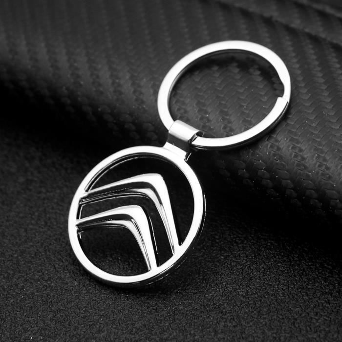 Porte-clés de voiture en métal avec porte-clés logo 3d des deux