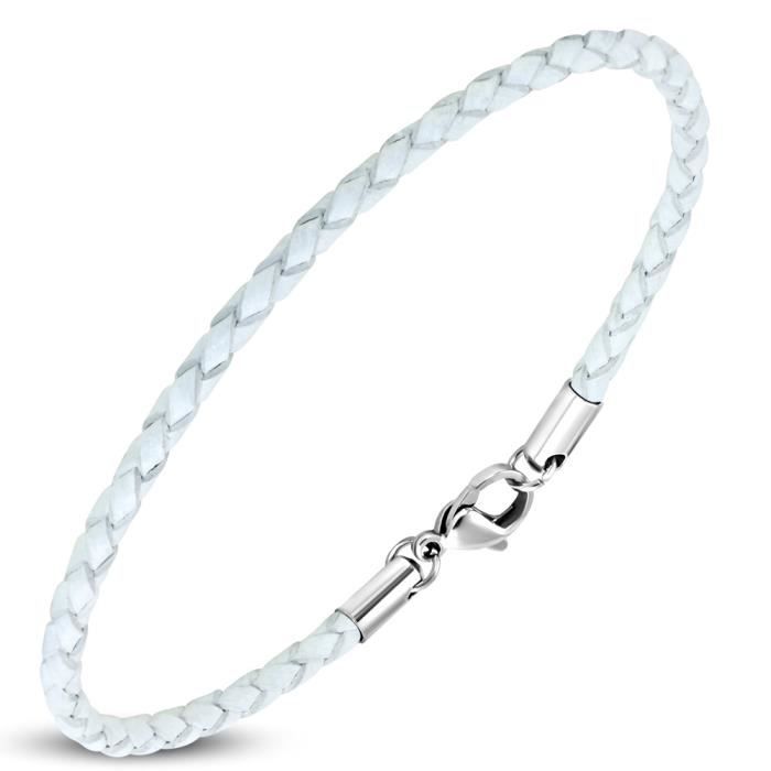 Bracelet homme en cuir fin de couleur orange ZB0244 Zense