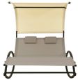 Transat chaise longue bain de soleil lit de jardin terrasse meuble d exterieur double 139 x 180 x 170 cm avec auvent tex-1