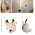 3D Tête de Cerf en Peluche Décoration Murale Suspendu, Ornement Animal pour Chambre Enfant, Cadeaux Anniversaire Déco Noël-1
