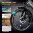 YOLOWAY Vélo électrique pliable 20 "Fat Tire - 522W - Batterie 36V 12.5Ah-Autonomie 40km - Blanc-1