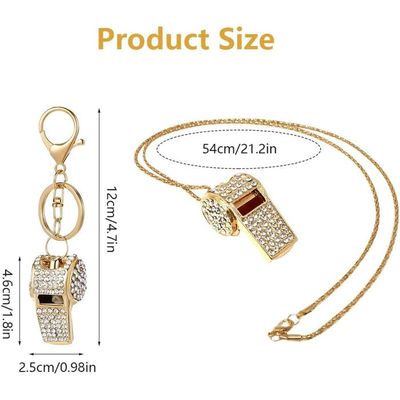 Sifflet Métal Strass IMCCZONY - Porte-Clés Brillant - Orné De Cristaux - Pour Arbitres, Entraîneurs, Enseignants - Cadeau Élégant