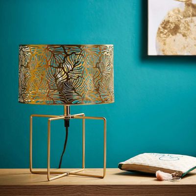 Lampe à poser tactile en métal ajouré h 28 cm