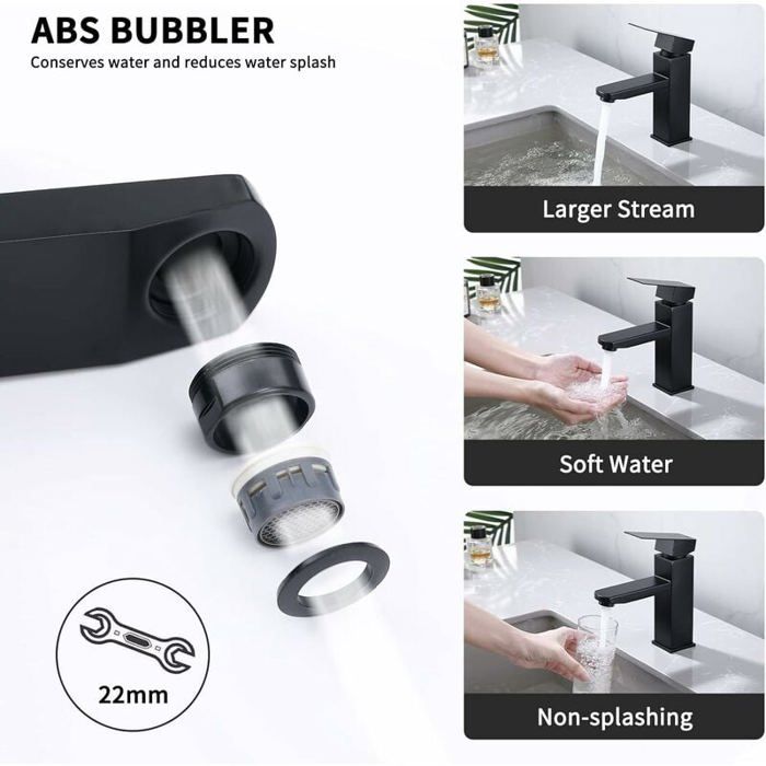 Lababo Label Robinet Salle Bain Noir Mitigeur Lavabo Carr Robinet Lave Main eau ...