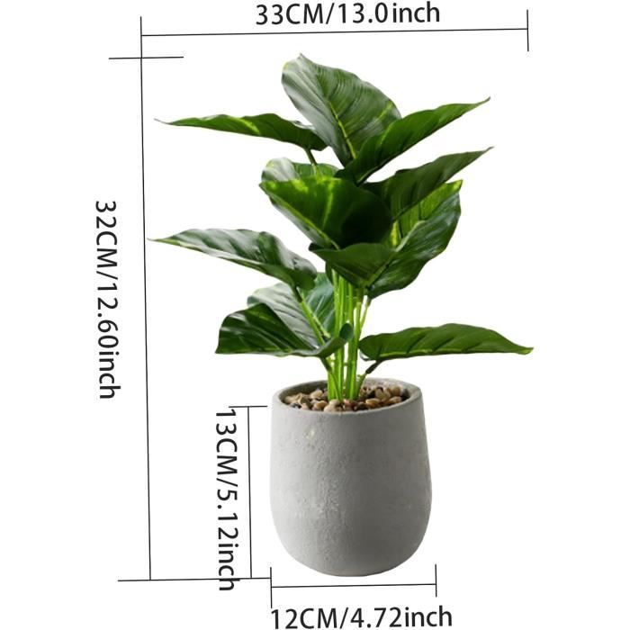 Fausse Plante Interieur en Pot Plantes Artificielles Interieur 32cm Fausses  Plantes en Ciment Pot IntRieur ExtRieur Simple - Cdiscount Maison