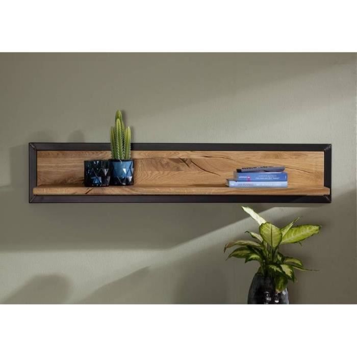 Planche Murale En Chêne Massif Naturel – Bord D'arbre Brut Avec étagère Réglable – Déco Design