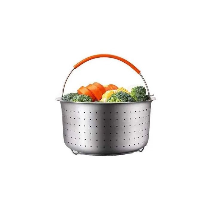 Panier Vapeur En Acier Inoxydable 28 Cm, Pour Légumes, Viande, Raviolis, Fond Perforé, Usage Maison Et Restaurant