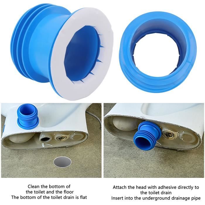 HURRISE Anneau d'étanchéité de toilette Joint de toilette en caoutchouc  Joint flexible Installation quincaillerie baignoire Bleu