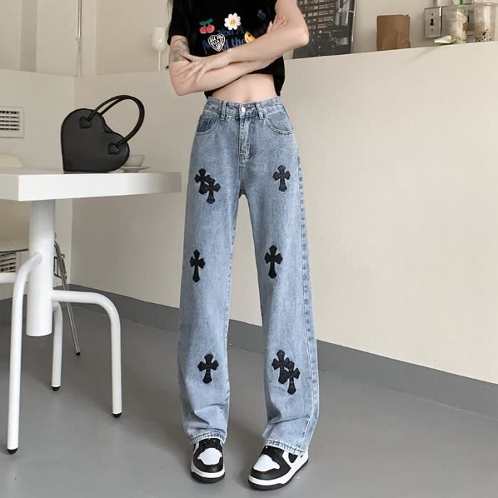 Jeans femme taille haute Baggy NO.42 D8173 A Blanc Coupe Baggy Femme Blanc Cdiscount Pret a Porter
