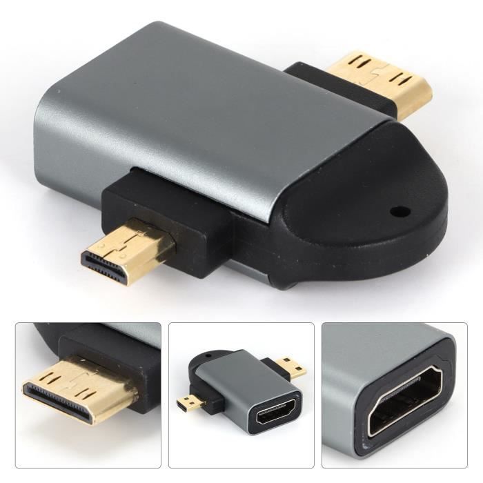 Adaptateur HDMI (= HDMI Type A) Femelle vers Mini HDMI Mâle (= HDMI Type  C) - Cdiscount Informatique