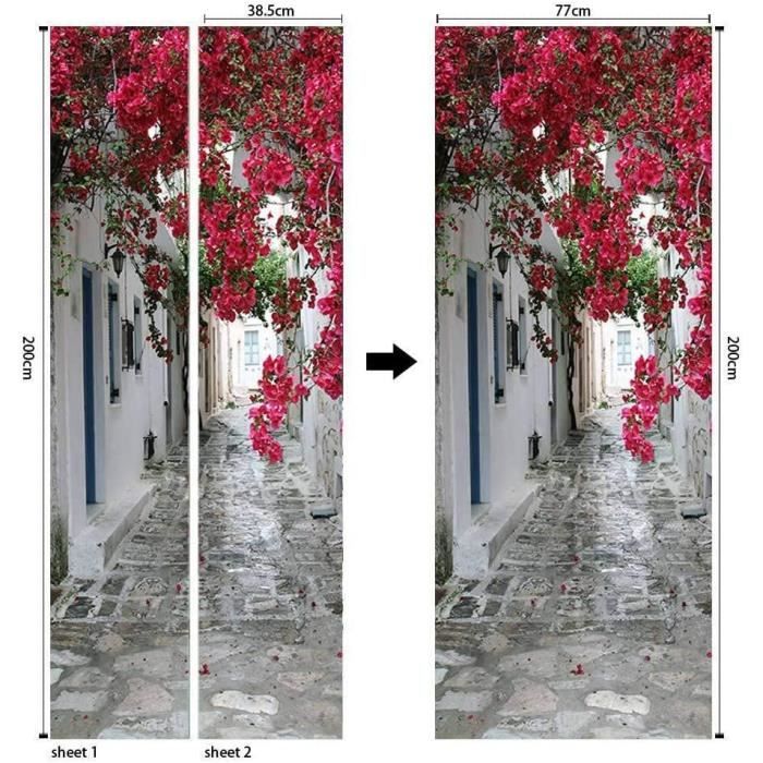Sticker Muraux Cheval Trompe-l'Œil - Décoration Amovible Imperméable 77x200 Cm Pour Salon Ou Chambre