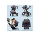 Belecoo poussette 3 en 1 pour bébé facile à plier multifonctionnelle Portable siège de sécurité khaki-2