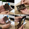 SERASAR - Portefeuille en cuir de vachette pour homme "Genius" - Marron - Porte-cartes à trois volets avec blocage RFID-2