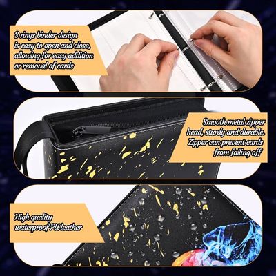 Classeur 900 Cartes A4 - Album De Collection Avec 50 Pages, Fermeture Éclair, Imperméable, Design Dragon