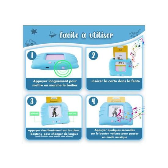 Cartes Flash Parlantes Bilingues - 510 Mots Français/Anglais | Enfant 2-6 Ans | Apprentissage Ludique