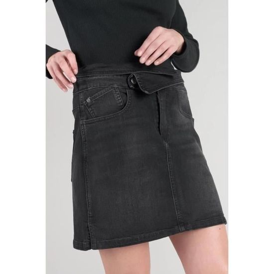 Jupe en jean femme Le Temps des cerises Callas black black 27 Black black Cdiscount Pret a Porter