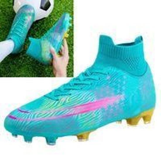 Crampons Chaussures De Football- Garçon High Top Spike Antidérapant Crampons Chaussures De Football- Garçon High Top Spike Antidérapant