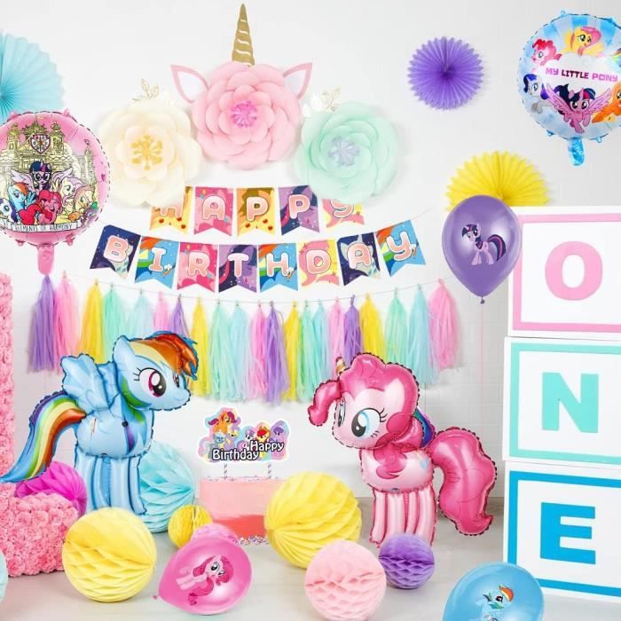 Ballon anniversaire enfant gonflé à l'hélium : poney