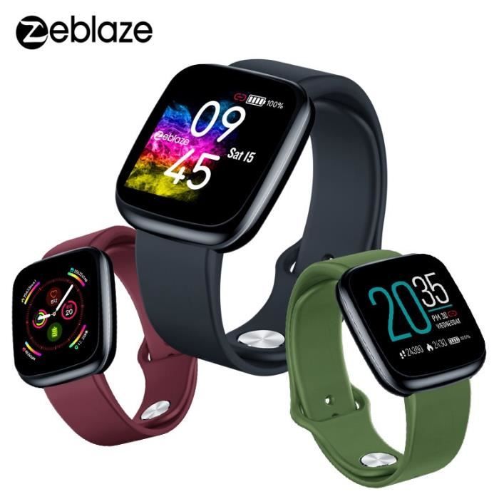 Montre connect e Zeblaze Crystal 3 moniteur de pression art rielle de fr quence cardiaque Smartwatch IPS affichage Type Black
