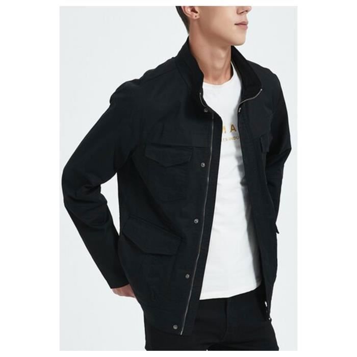 Veste Saharienne Noir Homme S Noir Cdiscount Pr t Porter