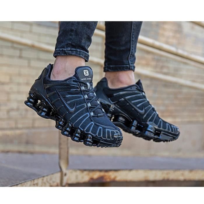 Baskets Nike Shox TL a ressorts a colonne d air pour hommes et femmes Noir Noir Cdiscount Chaussures