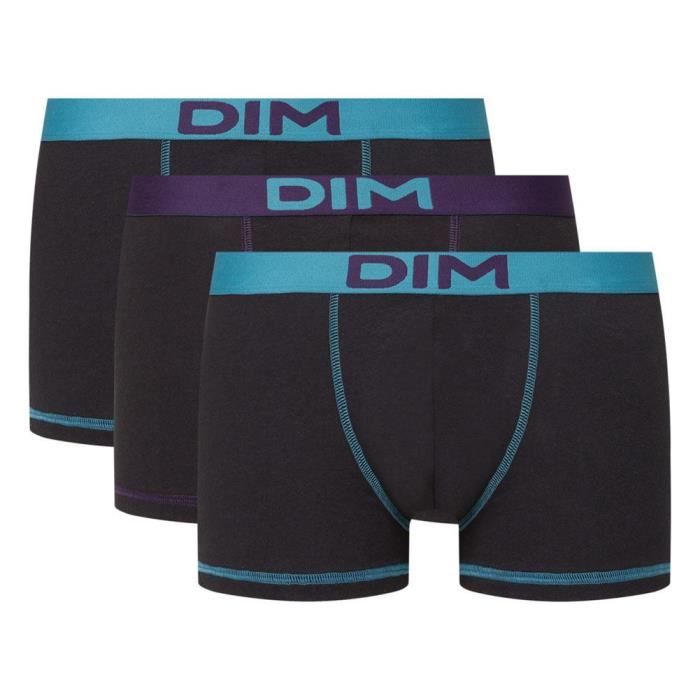 Boxer Homme DIM MIX AND COLORS Noir Vert Lot de 3 Coton Noir Cdiscount Pret a Porter
