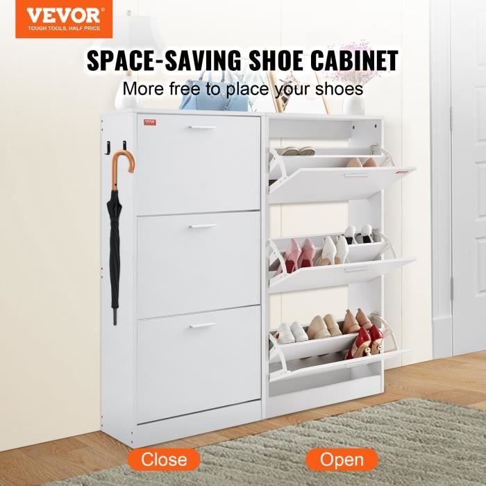 Banc à chaussures,VEVOR 70 x 29 x 45 cm,rangement à chaussures polyvalent à 3 niveaux,supporte jusqu'à 130 kg,pour couloir,salon,chambre,noir | Leroy Merlin
