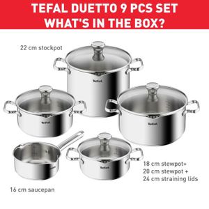 Tefal Ingenio Preference L9419502 Juego De 3 Cacerolas con Mango