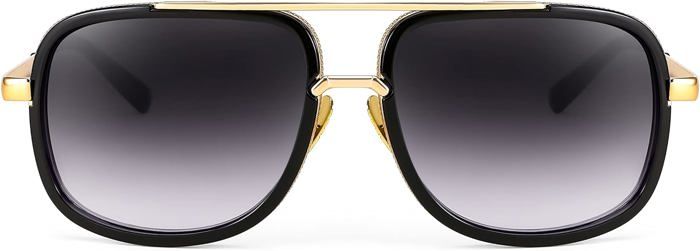 Lunettes De Soleil Rétro H Helmut Just - Grand Format, Verres UV400 Polarisés, Style Aviateur Années 70 - Unisexe