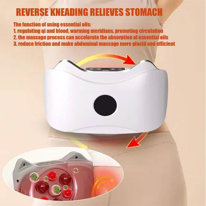 Masseur Abdominal Électrique - Ceinture De Chauffage Avec 3 Modes De Massage Pour Ballonnements