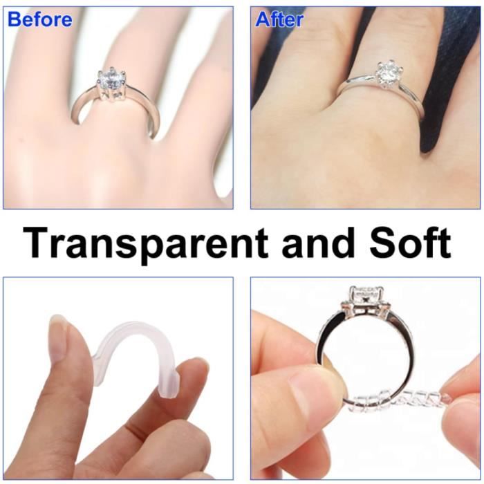 20 Pieces Ajusteur Bague Invisible Reducteur Bague Silicone Convient pour les Bagues Hommes et Femmes Cdiscount Bijouterie