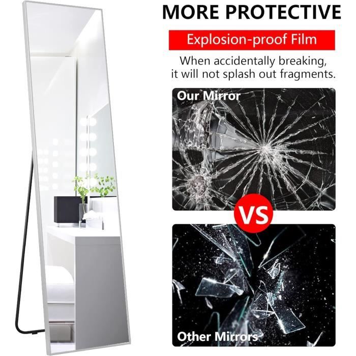 Miroir Mural, 160 X 60 Cm Miroir Pleine Longueur Miroir De