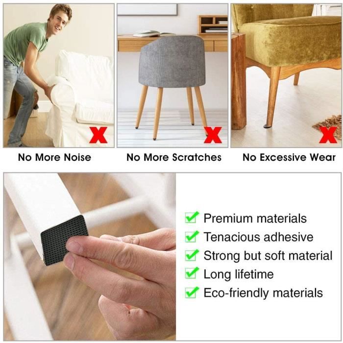 Sans Marque Pack 24 Feutres Anti-Rayures – Patins meuble à prix pas cher