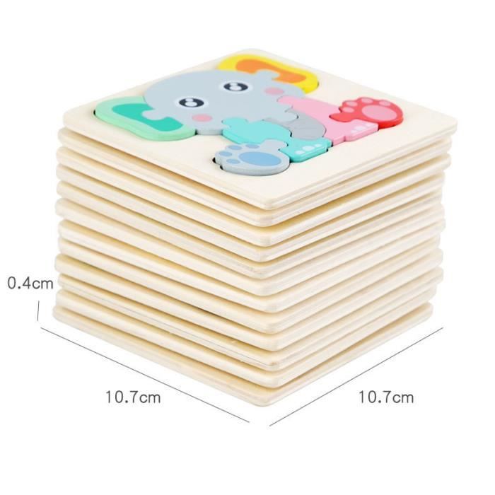 4 Puzzle en Bois, Puzzle en Bois À Encastrement Puzzle de Animaux