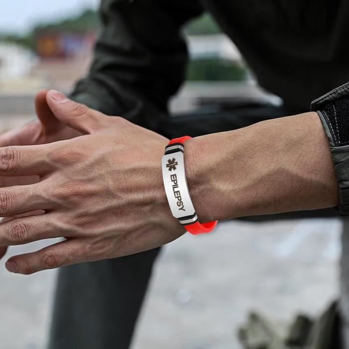 Bracelet D'alerte Médicale Pour Homme En Acier Inoxydable Doré – Personnalisable, Style Gourmette, Urgence Premiers Secours