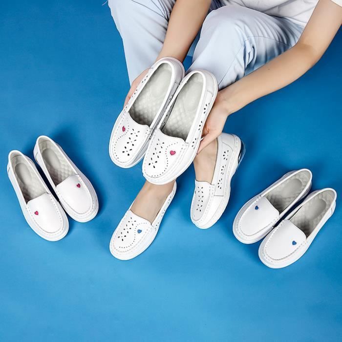 Mocassin femme 2025 cuir blanc